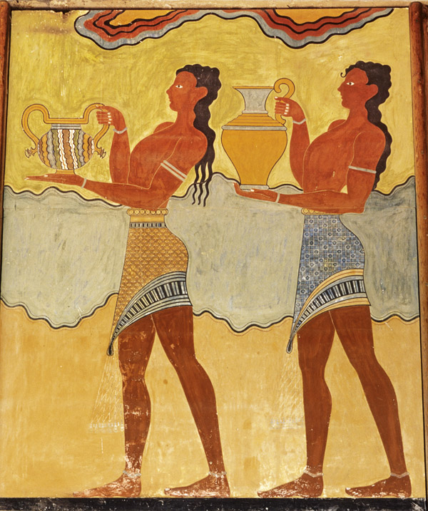 Cup Bearers fresco in the Palace of Knossos,Crete.